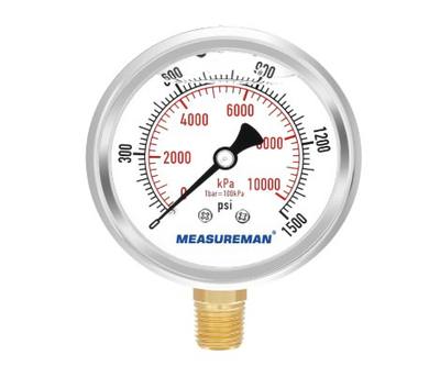 MANOMETRO  0-1.500psi C/ GLICERINA 