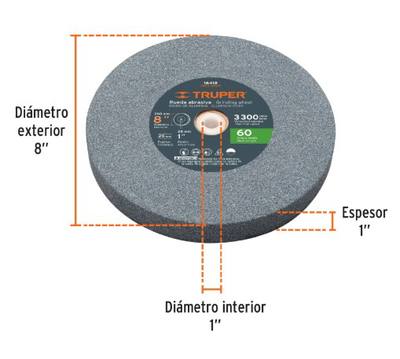 RUEDA RECTA 8"*1" G60 (GRIS) TRUPER