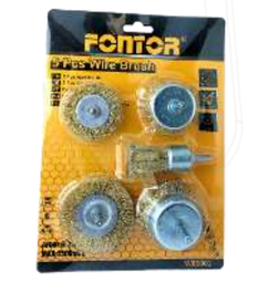 [SE-P2389] SET CEPILLOS C/BRONCE 5PZS P/ TALADRO